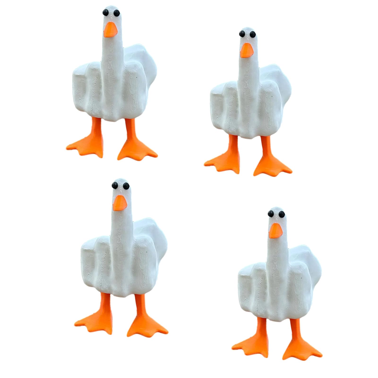 OKESYO Duck You Duck Middle Finger | Pack of 4 'The Duck You' Funny Crafts | Resin Duck Ornament Sculpture Decoration for Home Desktop, Desk, Home Decoration
