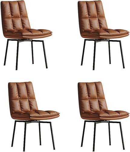 Swivel Kitchen Dining Chair,Faux Leather Upholstered Kitchen Chair, Dining Room Chairs,Living Room Chairs Mid Century Modern with Rotating Seats and