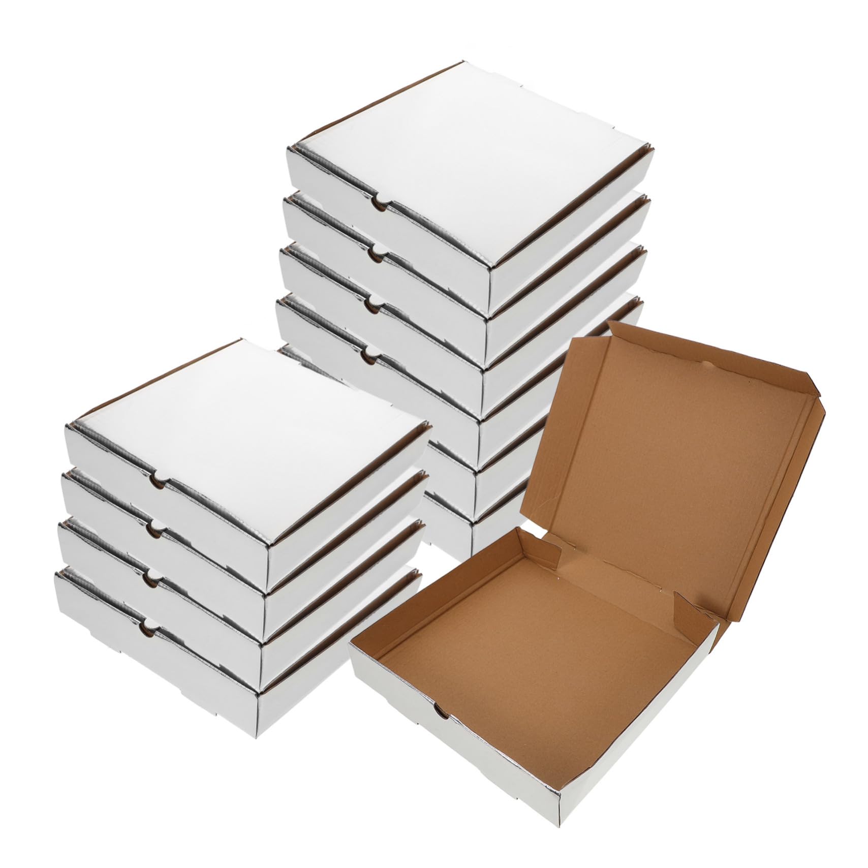 MOLUCKFU 10pcs Boxes Pizza Box Pizza Slice Holder Plain Take Out Containers Packing Boxes Pizza Case Pizza Carrying Case Takeaway Storage Boxes Pizza Party Decorations Paper Coffee
