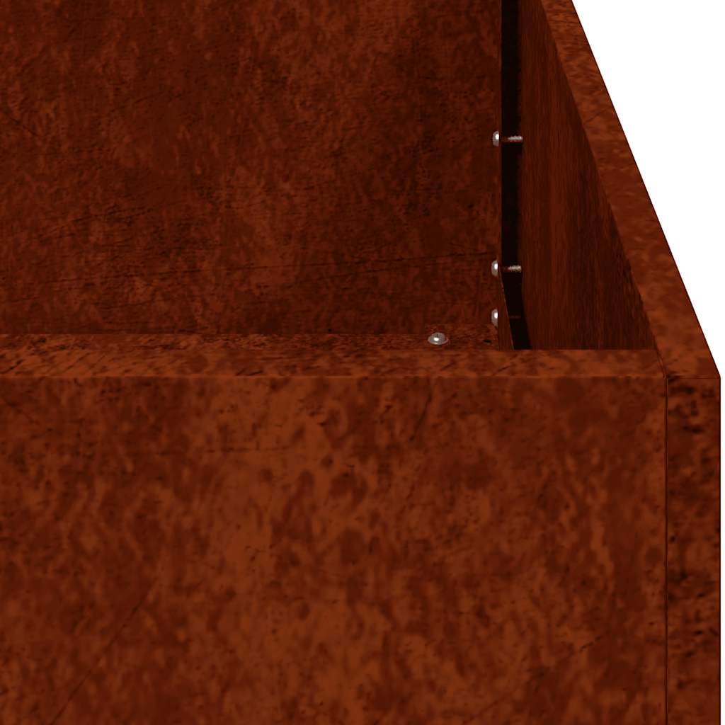 Blumenkasten, rostend, 100 x 100 x 80 cm, Corten-Stahl, robust und langlebig, für Gemüse, Kräuter und Garten
