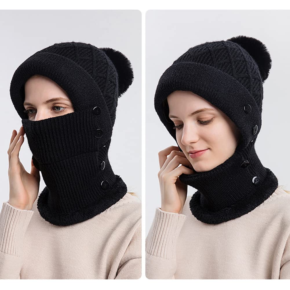 Dtaigou Bonnet 3 En 1 Avec Écharpe Et Protège-Visage, Cagoule