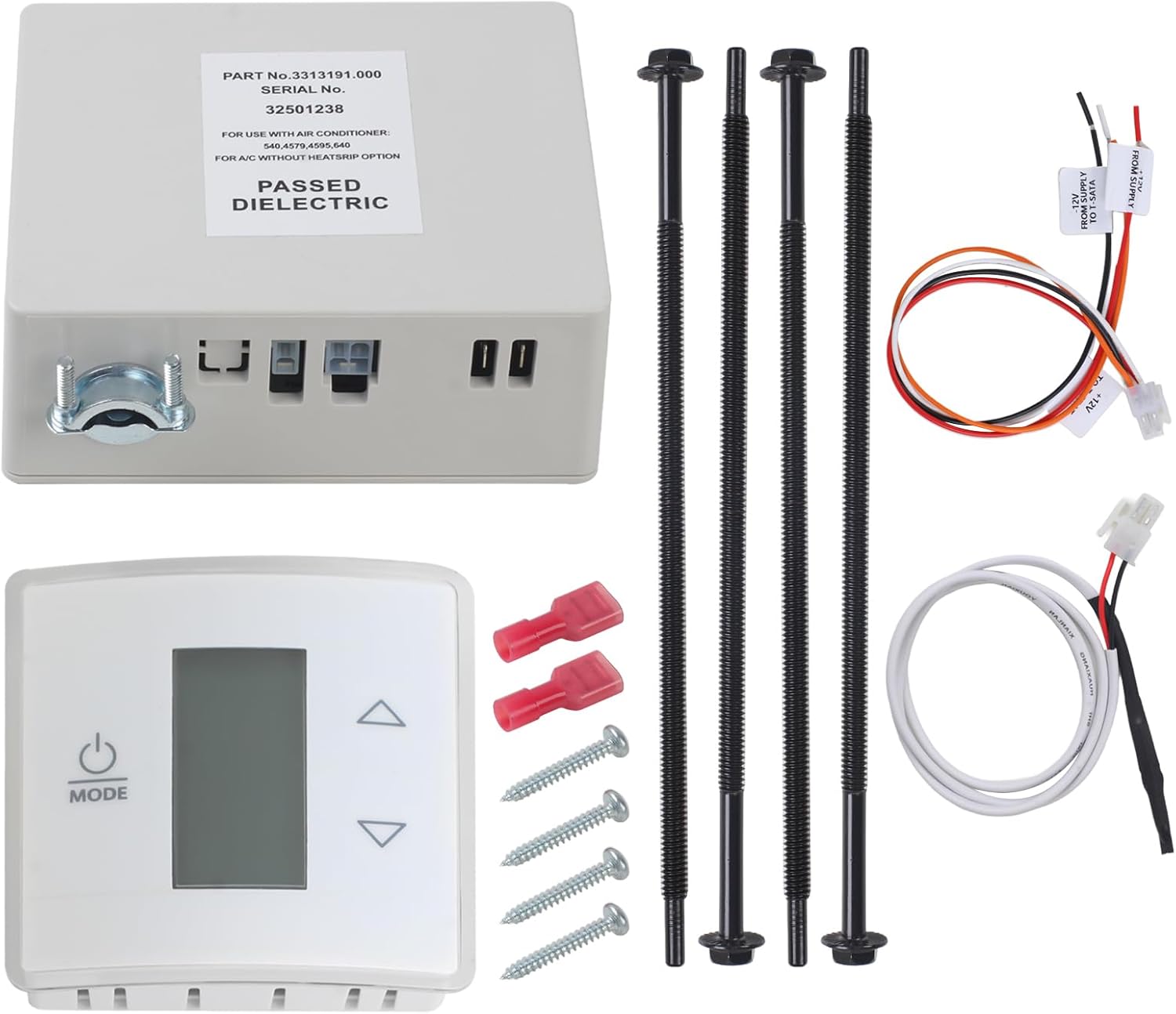 3316230.700 RV Wall Thermostat with Relay Box Heating/Cool for Dometic for RV/Camper Conditioners 3316230.000 with White Ct Wall Thermostat