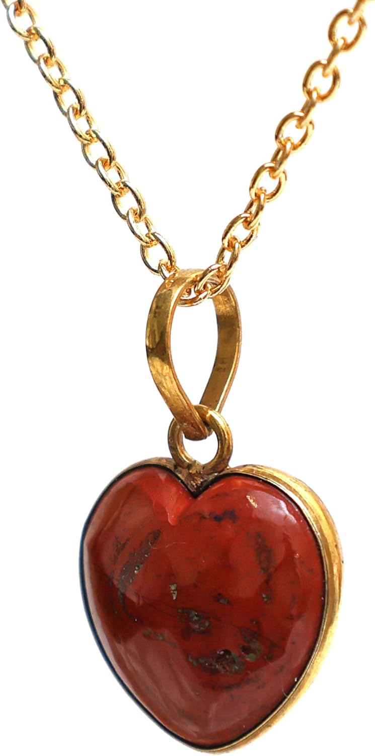 Gempires Natural Heart-Shaped Gemstone Bezel Pendant Necklace | 14K Gold Plated Chain | Handmade Crystal Jewelry Gift for Her (Lapis Lazuli, Amazonite, Clear Quartz, Labradorite, Rose Quartz, Red Jasper, Green Onyx) - Image 7