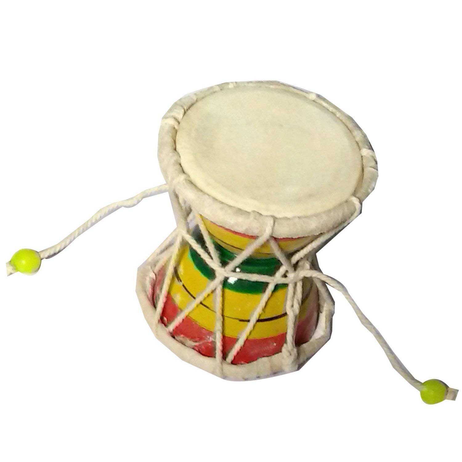 Hand Percussion Handmade Damru for Kids & for D�cor in Home Office & Temple Indian Musical Instrument (Multicolor)-image-46