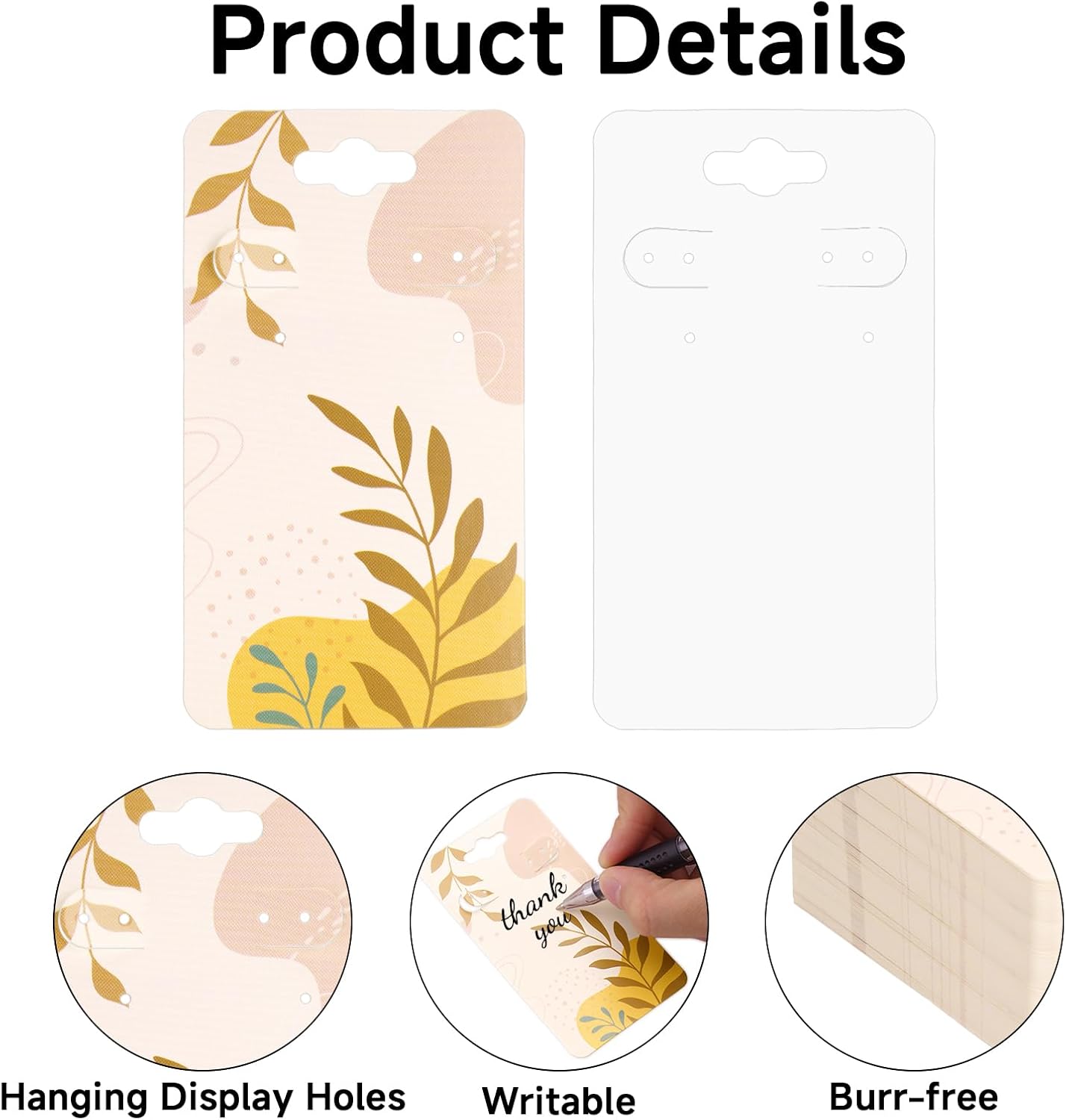 joycraft 100Pcs Jewelry Display Cards Paper Earring Necklace Bracelet Display Holder Tags for DIY Crafts Retail Selling Packaging Cards,Morandi Brown-2x3.5 in