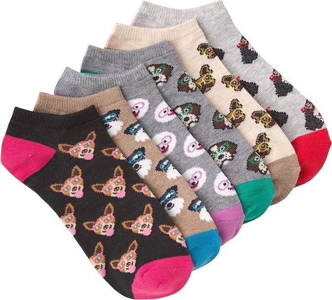 Image of K. Bell women's Fun Food & Drink Low Cut Socks - 6 Pairs - Cool & Cute Novelty Gifts
