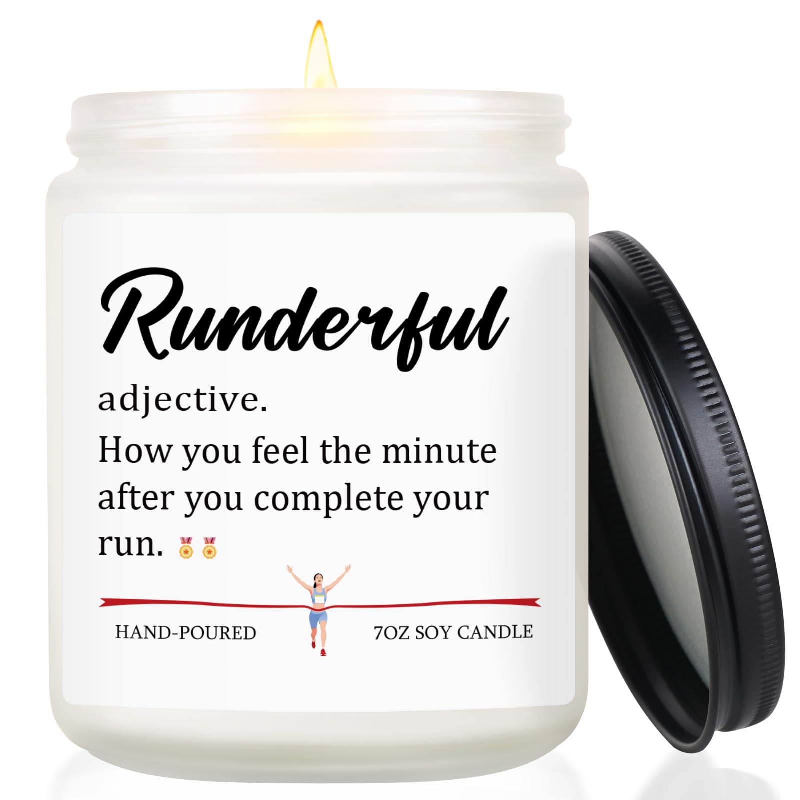 Funny Gifts for Runners Women, Marathon Runners Gifts - Handmade Lavender Soy Wax Candle, Mothers Day Running Gift, Marathon Essentials, Half Marathon, Track and Field, Running Accessories for Women
