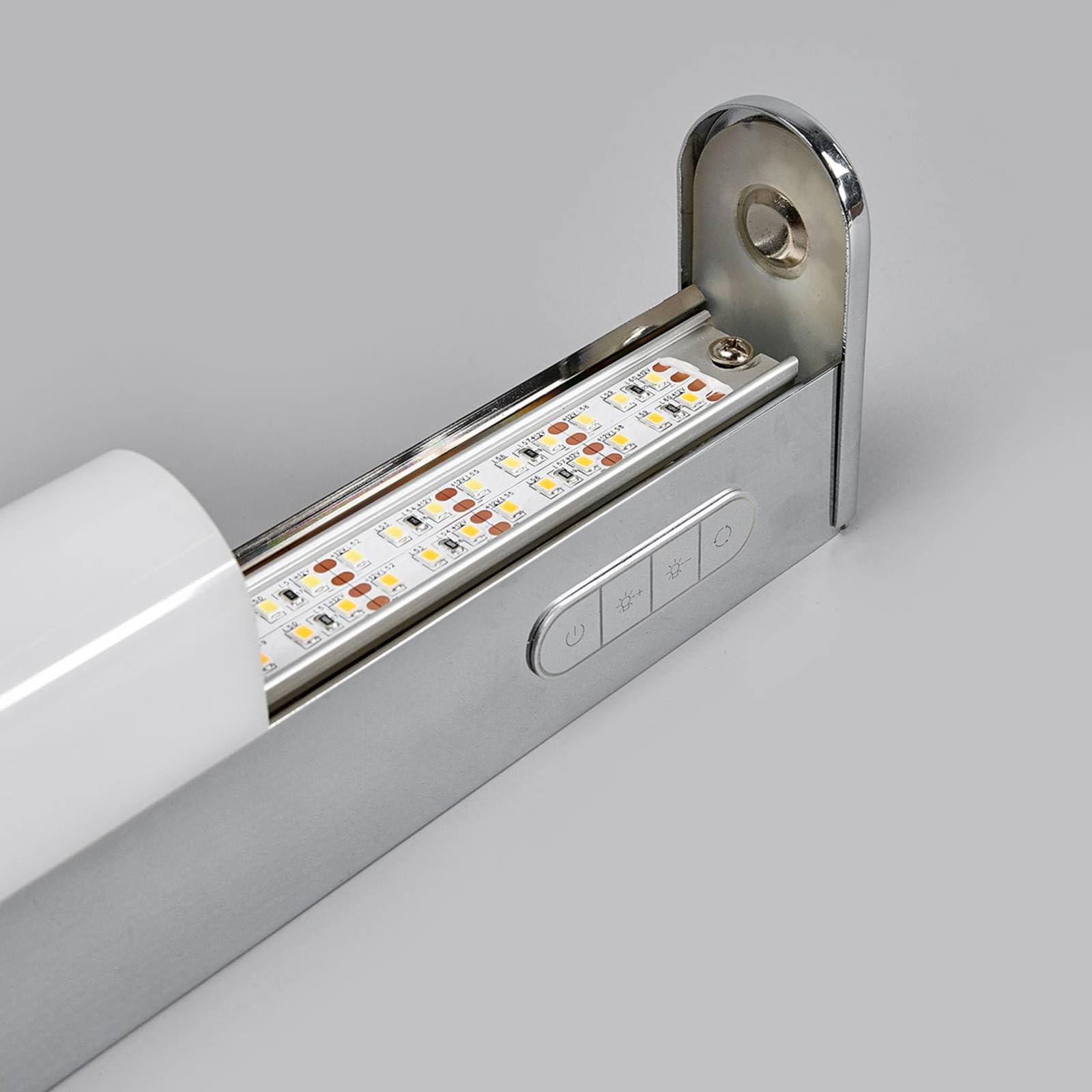 Lindby LED Wandleuchte, Wandlampe Bad Jesko dimmbar (spritzwassergeschützt (Modern) in Chrom (1 flammig) - Wandleuchten Spiegelleuchte Badezimmer Wandbeleuchtung Badezimmerleuchte