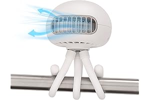 Asani Portable USB Rechargeable Bladeless Baby Stroller Jellyfish Fan, Safe for Baby & Kids