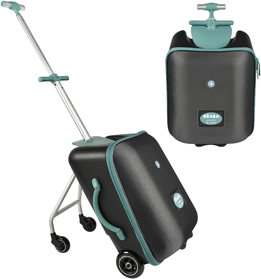 BEABA, 2-in-1 Cabina, Suitcase with a Seat for Children, Aged 4 and Above, Expandable Large Opening Capacity 22 L , Multiple Compartments Practical and Handy Luggage Eazy