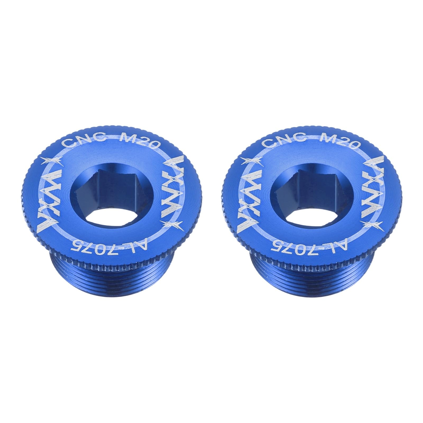 sourcing map 2pcs Crank Cover Screw M20 Aluminum Alloy Bicycle Crank Fixing Bolt Crankset Arm Chainwheel Screws for Mountain Road Bike, Blue