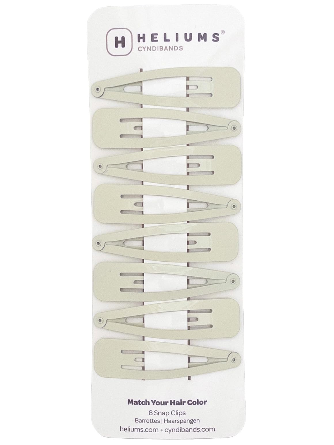 Heliums Large Snap Clips, Light Blonde Metal 6.8cm Hair Barrettes for Women Blends with Hair Color - 8 Count