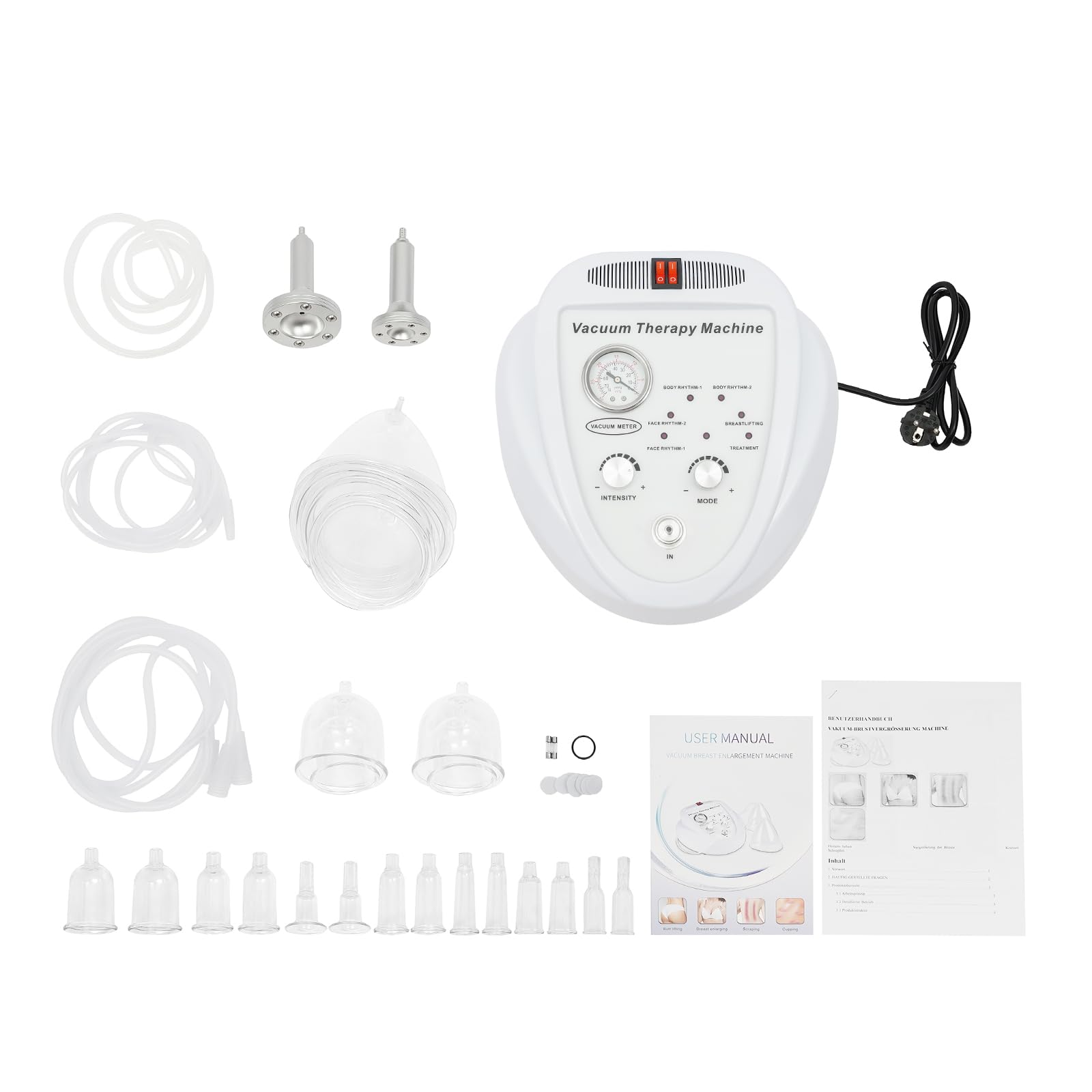 Multifunktionales Vakuum Massagegerät Schröpfgerät Brustmassagegerät, Elektrisches Brustvergrößerung Machine Vakuumpumpen Schröpfsatz, für Brustpflege, Körperpflege, Gewichtsabnahme und Massage