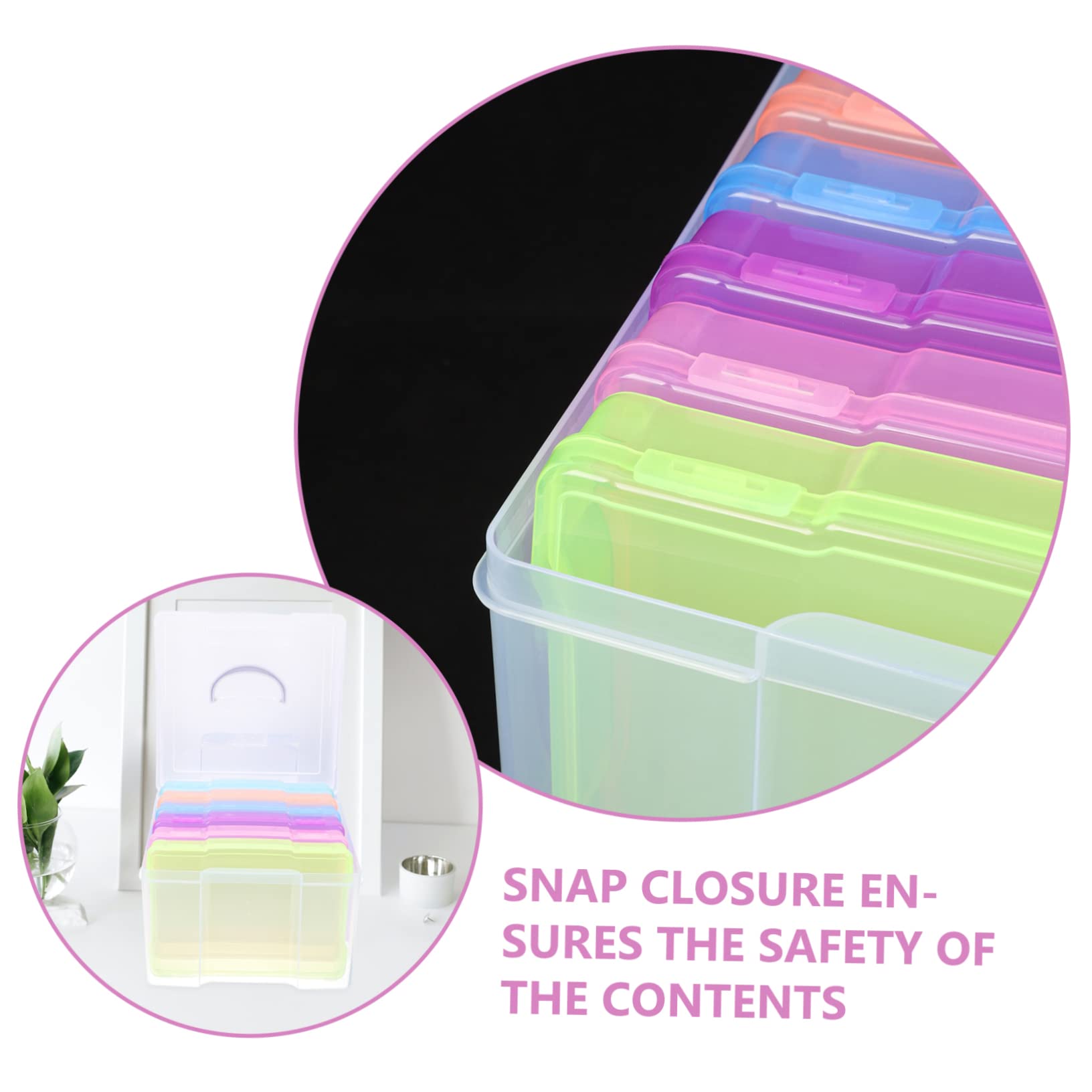 Cabilock Fotobox aus Tragbarer Fotoorganizer Kartenaufbewahrungsbox für Postkarten Fotos und Kleinteile