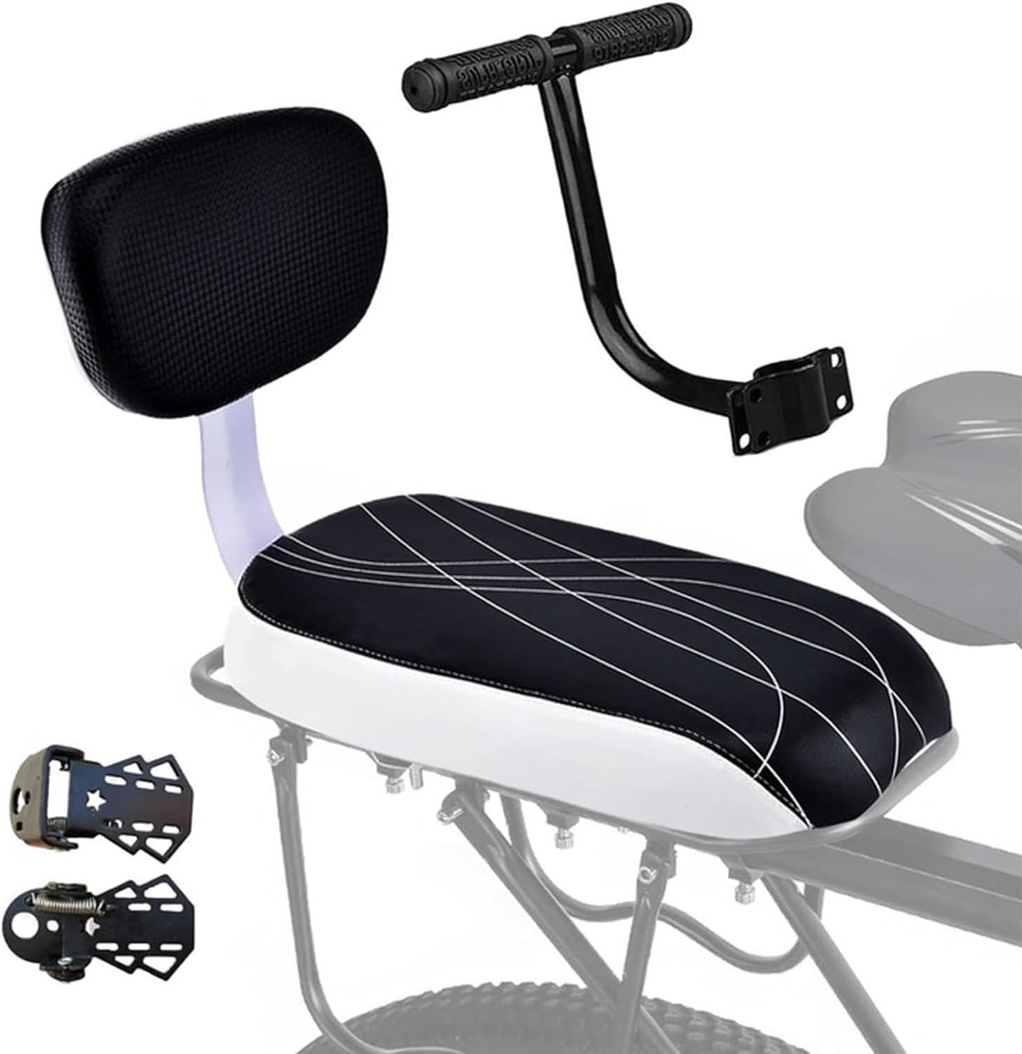 Seggiolino Posteriore Per Bicicletta Per Bambini 6 Mesi-6 Anni – Rimovibile Con Cintura, Staffe U, Poggiapiedi, Colore Blu, Telaio Acciaio