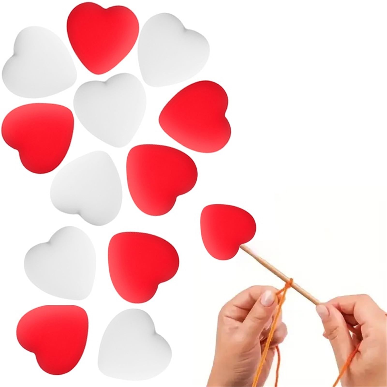 Knitting Needle Stoppers 60PCS Multicolor Heart Stitch Needle Tips Stoppers Silicone Knitting Needle End Caps Cute Knitting Needle Point Protectors(2)