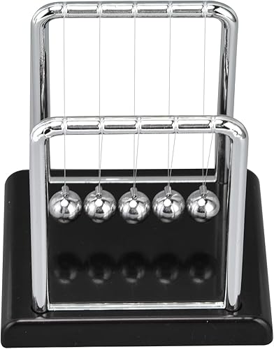 Pissente Bola de péndulo de equilibrio, bolas de péndulo de metal de equilibrio de cuna de Newtons, juegos de oficina, decoración de escritorio,