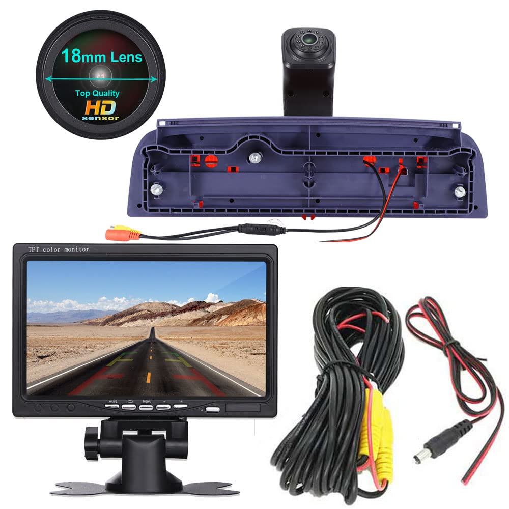 7-calowy kolorowy wyświetlacz TFT LCD + Super HD noktowizor kamera cofania do Ford Transit Connect 2 II/XL Cargo Titanium Passenger (2014-2022) Van światło hamowania, światło stopu