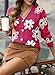 Dokotoo Cardigans for Women Trendy Fall Sweater 2025 Fashion Chunky Cardigan V Neck Oversized Long Sleeve Lightweight Knit Rose Red Sweaters Dressy Flower Sweater Button Cropped Jacket Medium