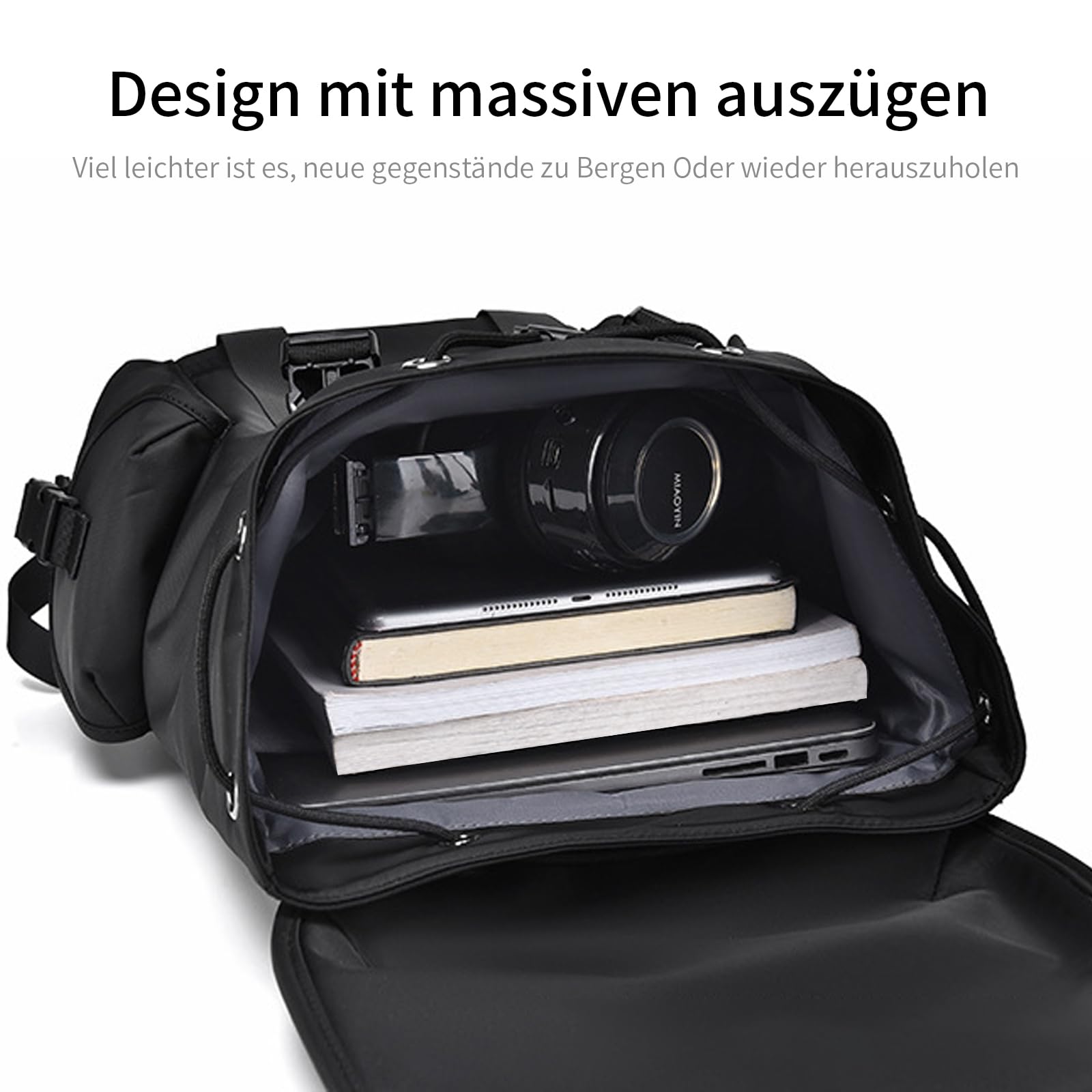 Vintage Rucksack Damen Herren 17.3 Zoll Laptop Rucksack Wasserdicht Schulrucksack Teenager Mädchen Schultasche Jungen Backpack Women Casual Daypacks für Uni Schule Reise Arbeit Schwarz