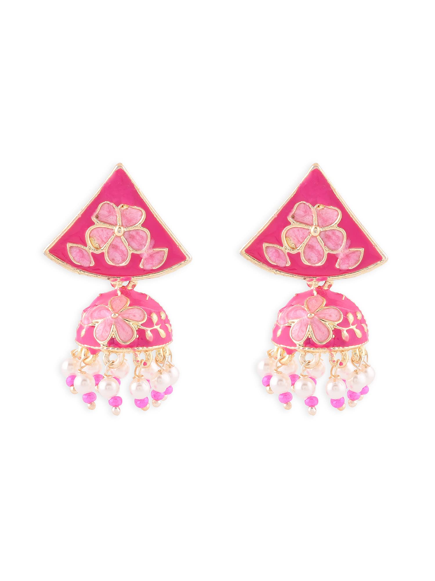 See full amazon price history chart for Zaveri Pearls Pink Meenakari Traditional Floral Jhumki Earring For Women-ZPFK14373 Zaveri Pearls Pink Meenakari Traditional Floral Jhumki Earring For Women-ZPFK14373 (B0B6P3KF96) Amazon Price History, Amazon Price Tracker