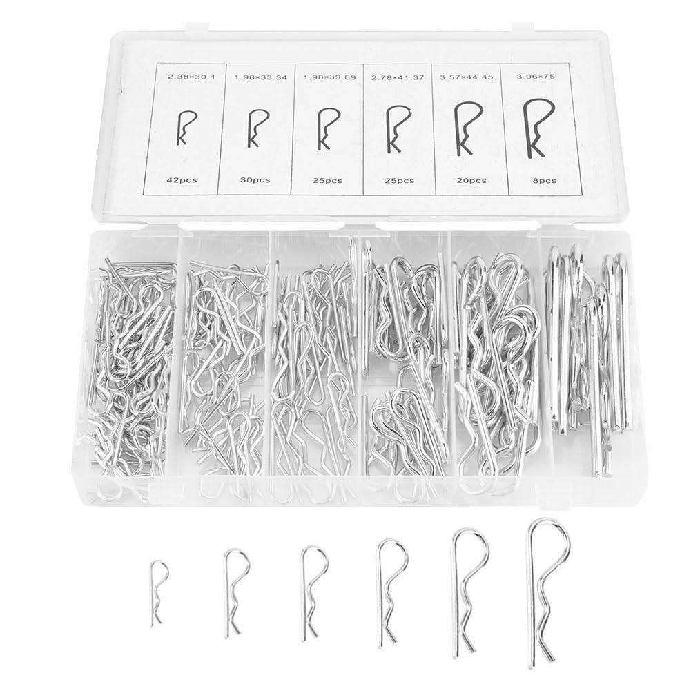 Respicefinem Cotter Clip 23×11×3 150 Pcs Carbon High Strength Steel R Type Card Hairpin Cotter Pin