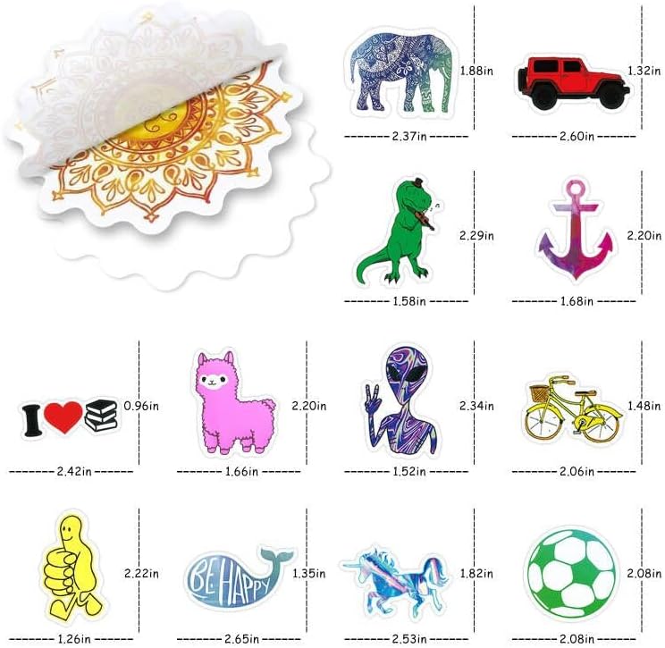 Miniatura 7 de Paquete de 300 calcomanías para botellas de agua, paquete de 300 calcomanías de vinilo impermeables para botellas de agua, laptop, álbum de