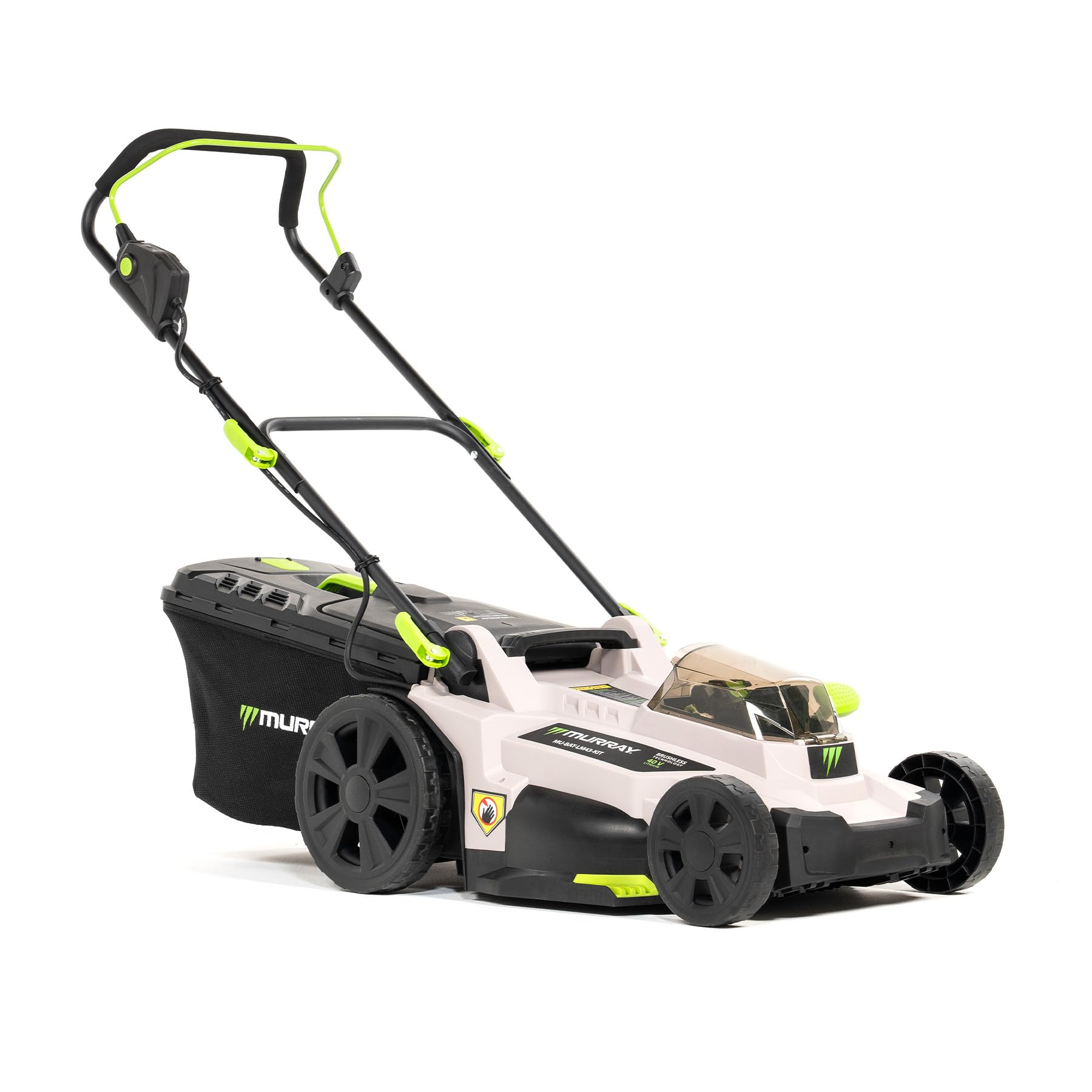 Murray Rasaerba a Batteria 2x20V Li-Ion con Motore a Induzione (2900 giri/min) MU-BAT-LM43-KIT – Larghezza di Taglio 43 cm, Raccoglierba da 50L, 6 Altezze – Taglio: Mulching, Posteriore, Cesto