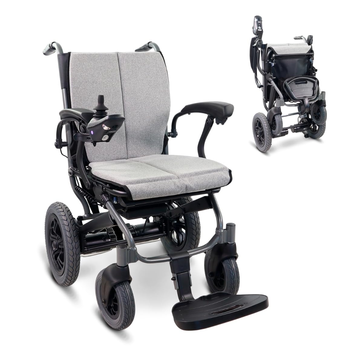 Mobiclinic®, Silla de Ruedas Eléctrica, Plegable, Freno Electromagnético, Autonomía 20km, Luz con Carga usb, Hasta 6km/h, Dos Modos de Conducción, Motor 130W, Controlador Smart, Verona