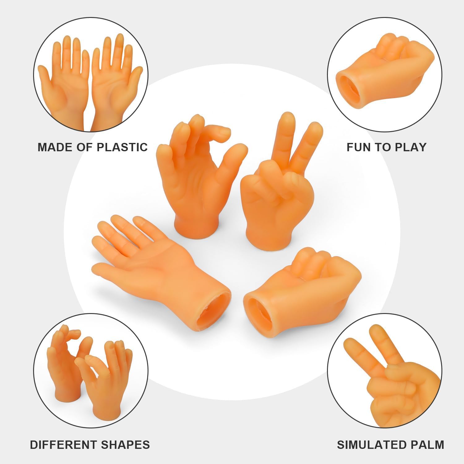 YANGWEN 12 Pack Mini Hand Finger Puppets, Funny Rubber Hand Puppets for Kids & Adults - Image 3