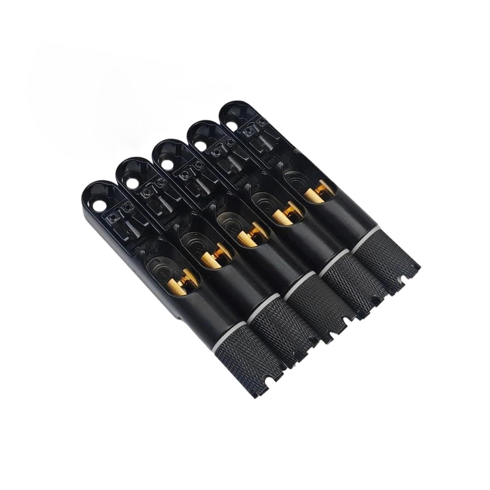Mostek Gitarowy 4/5 Sztuk Pojedynczy Strunowy Elektryczny Mostek Basowy Bezgłowy Stałe Czarne Części Zamienne(5 pcs)