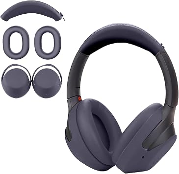 Aiivioll 3 Set Case Cover for Sony WH-1000XM4/WH-1000XM3 Headphones, 1000XM4/1000XM3 EarPad Cover/Ear Cover/Headband Cover Protector, Sweat Proof Soft Silicone Headphones Accessories Blue