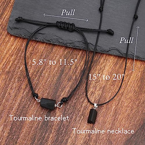 Black Tourmaline Bracelet Leather Wrap Bracelet Healing tourmaline bracelet Gifts for Women4