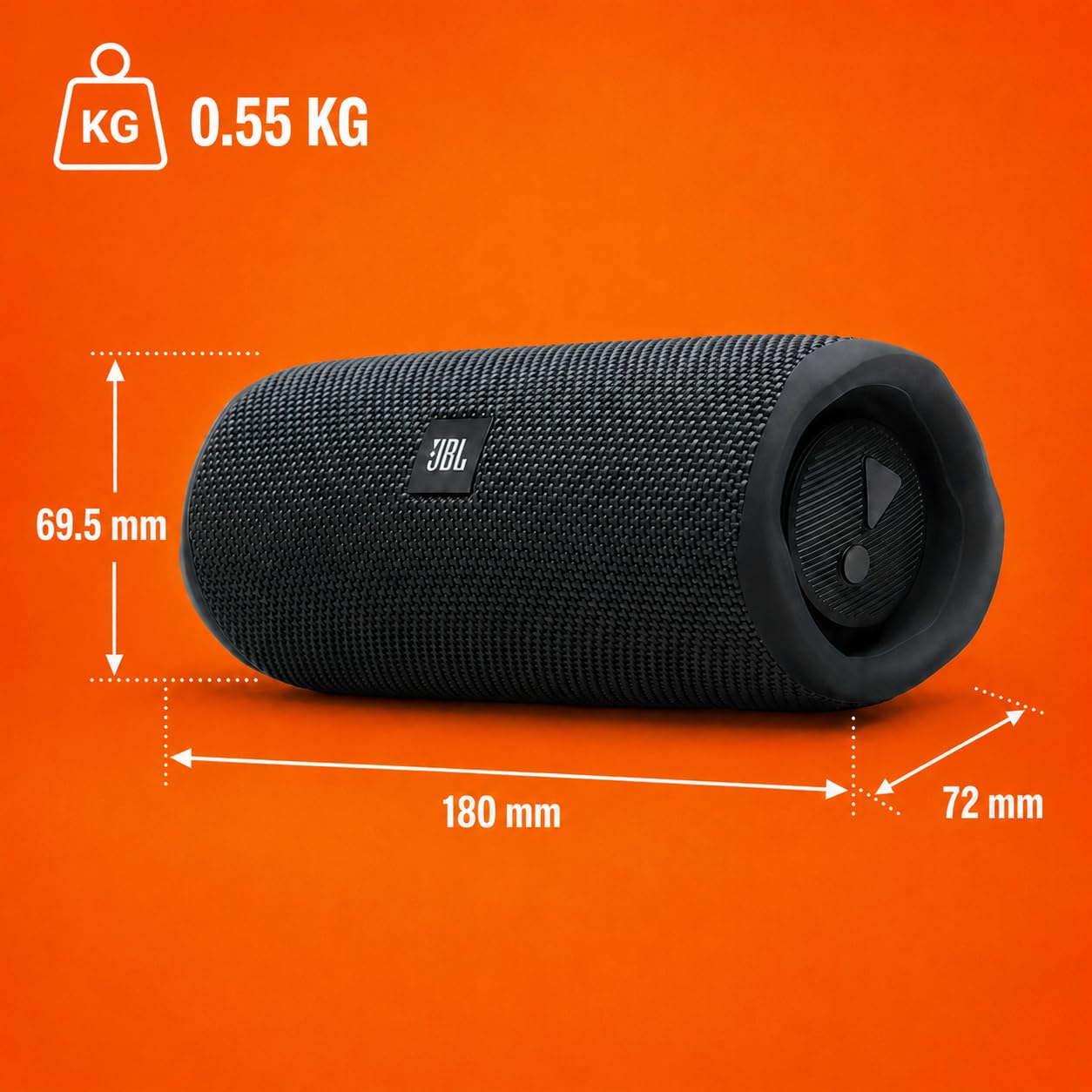 JBL Flip Essential 3, Enceinte Bluetooth Portable, Noir | Batterie Rechargeable, Étanchéité IP67, Autonomie Jusqu’à 12 Heures