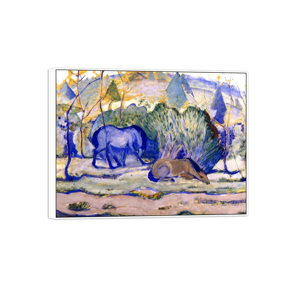 SDYSKKUG Famous Wall Art. Canvas Prints. Horses.80x60cm White Frame