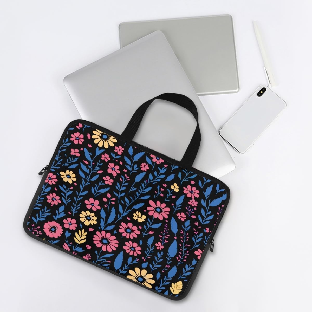 Farfalla Custodia Borsa per Laptop con Manici,Conchiglie Compatibile