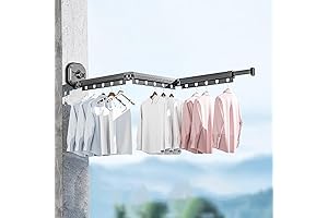 Retractable Wall-Mounted Suction Cup Clothes Drying Rack