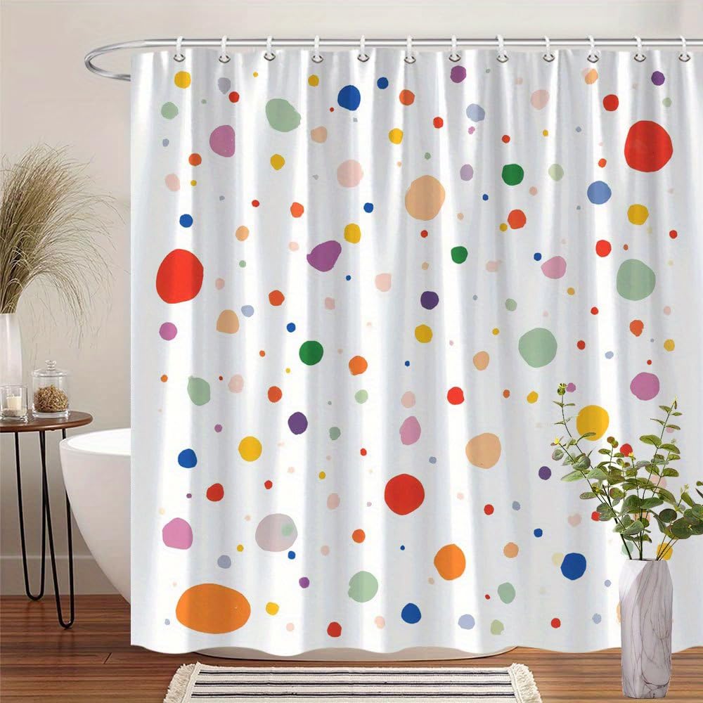 GLKSDLPO Abstract Colorful Shapes Shower Curtain Colorful Modern Bath Curtain Bathroom Decor Artistic Geometric Home(110x200cm/43x79in(WxH)
