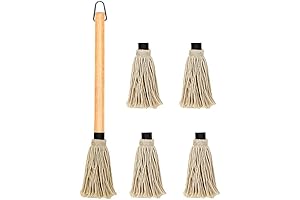 18 Inch Grilling Basting Mop Machine with 4 Replaceable Heads