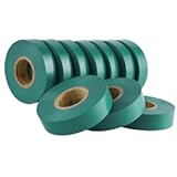 Lichamp 10-Pack Green Electrical Tape Waterproof&comma; 3&sol;4 in x 66ft&comma; Industrial Grade UL&sol;CSA Listed High Temp Electrical Tape Green Electric Super Vinyl