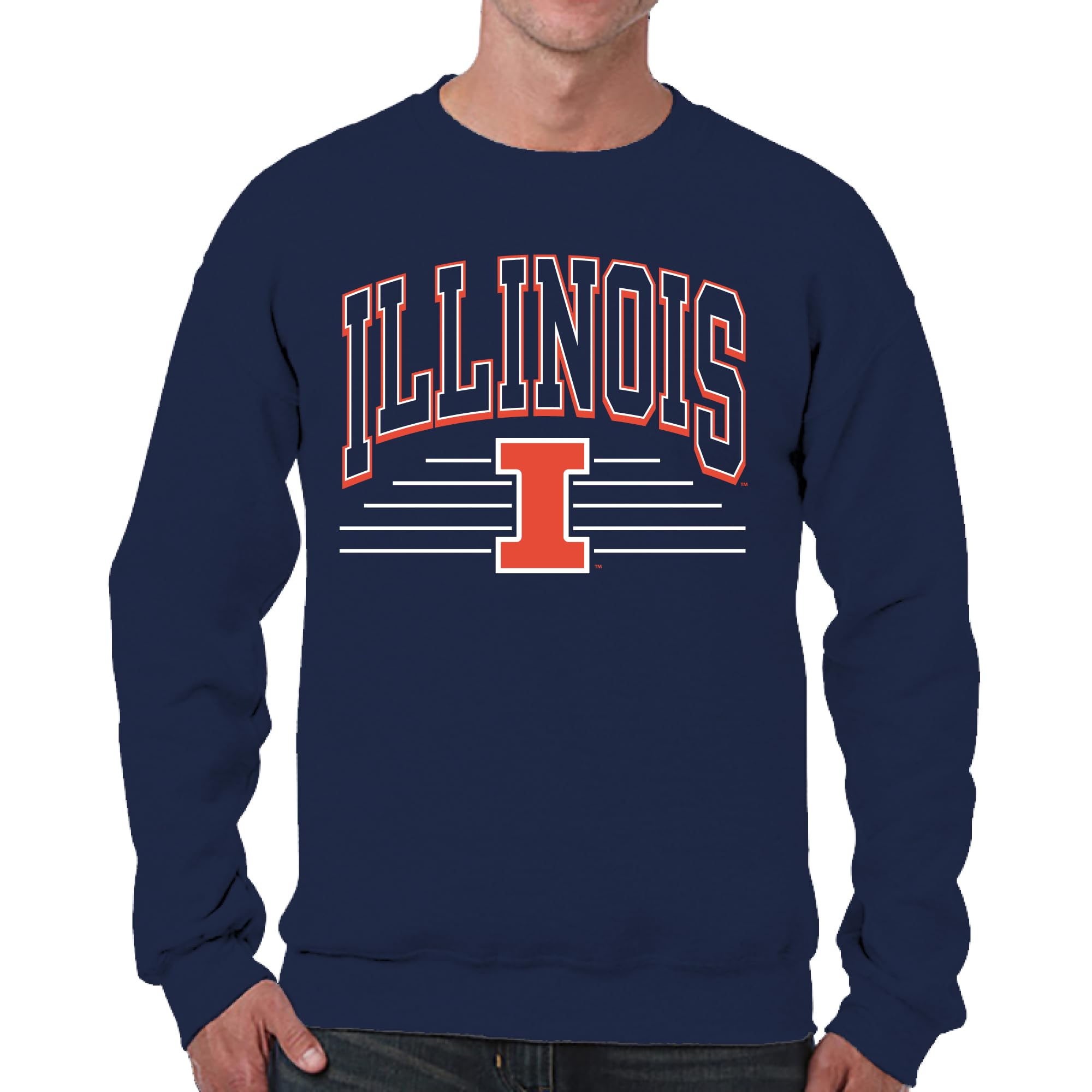 Campus Colors NCAA Adult Unisex Overtime Classics Crewneck Fleece Sweatshirt, Cozy Cotton Poly Blend, Timeless Design, Navy, XL โ image 1