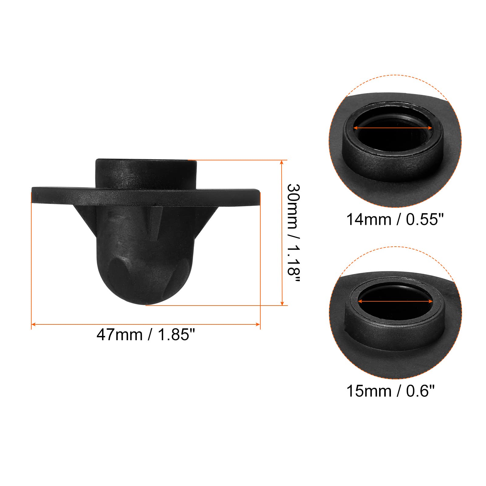 PATIKIL Camping Chair Foot, 8 Pack 14mm 15mm Tubing Dia Detachable Anti-Slip Stool Feet Replacement for Hiking Outdoor Black - Image 2
