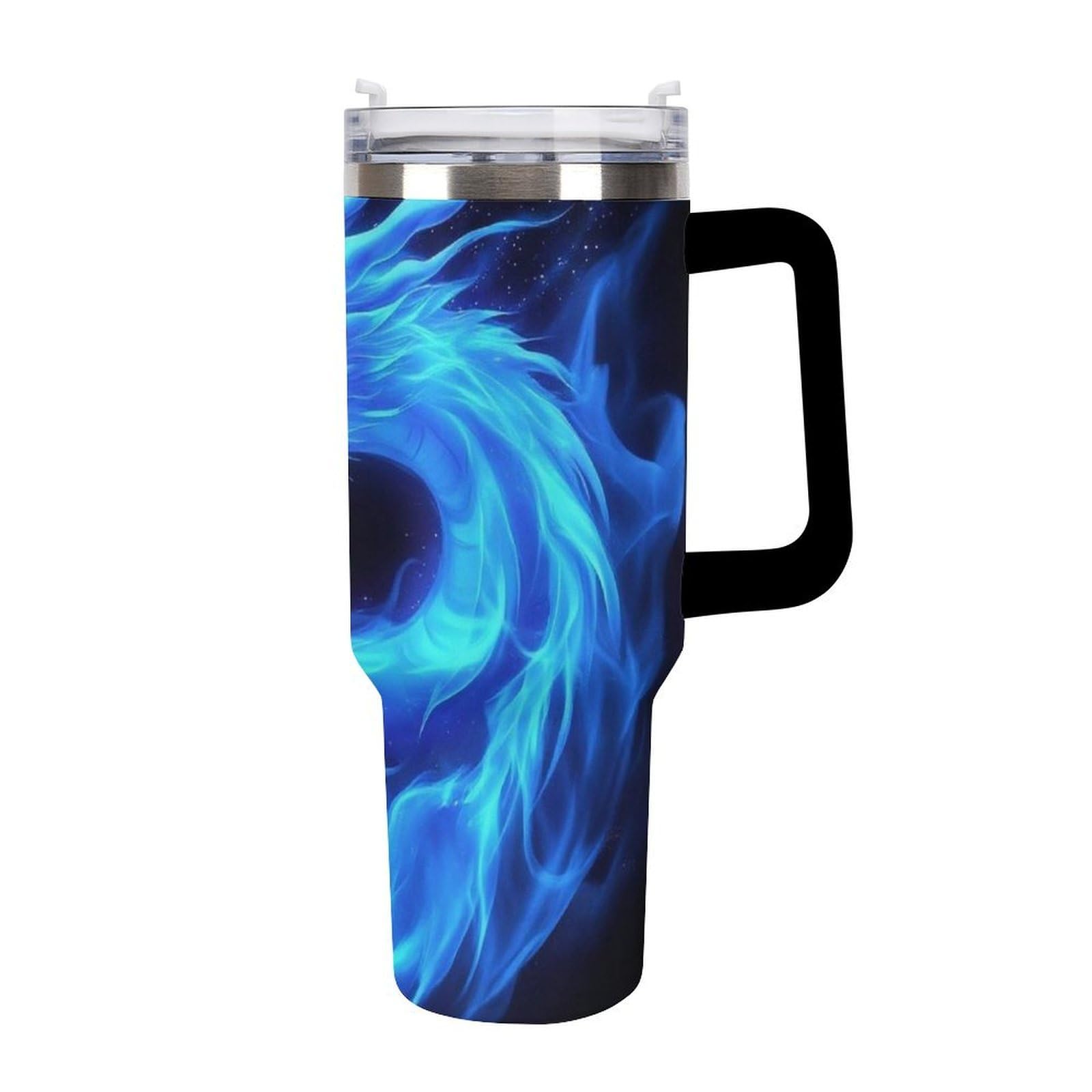 Grande tasse à glace de voyage avec paille gobelet pour voiture en acier inoxydable