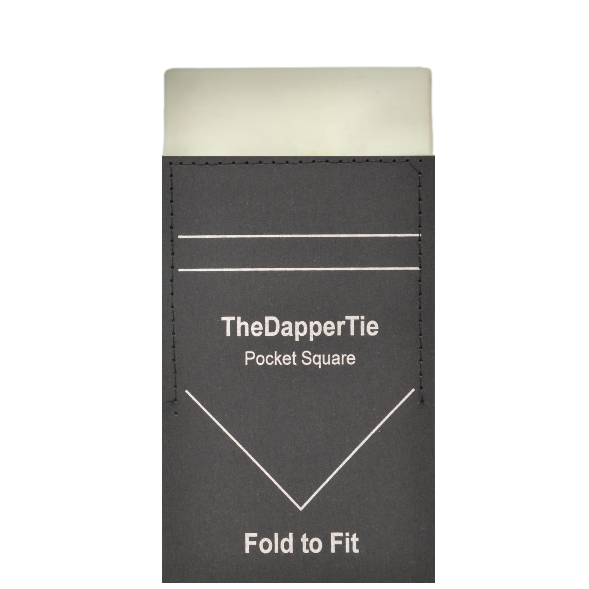 TheDapperTie - Men's Off White Cotton Extra Thick Flat Pre Folded Pocket Square on Card