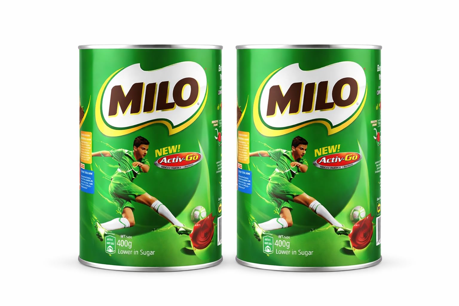 Milo Activ Go Chocolate Malt Health Drink Powder Lower in Sugar, Fortified with Vitamins & Minerals, Cocoa Malt Beverage Mix for Kids & Adults, 2 x 400g Tins (Imported)-image-18