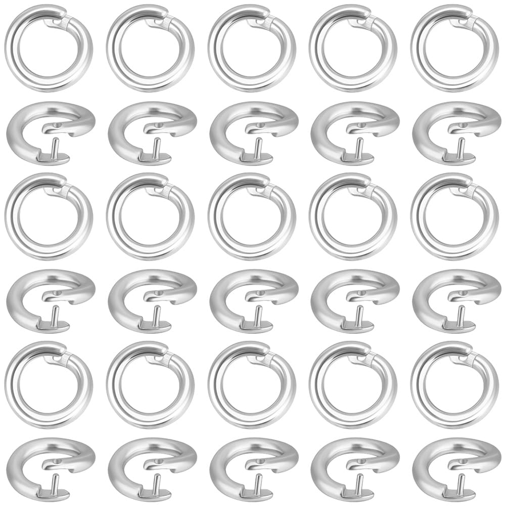 Beebeecraft 30Pcs Locking Jump Rings 925 Sterling Silver Plated Brass OD 5.5mm ID 3mm Open Jump Ring Twist Clasp Connector Links for Jewellery Making Repairing DIY Crafts Findings