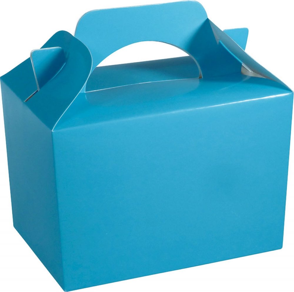 Lotus 20 x Children/Kids Plain Coloured Party Boxes Carry Food Meal Fun Picnic Birthday Wedding Favour/Baby Shower Party Halloween Trick or Treat Box Loot Bag (Baby Blue)
