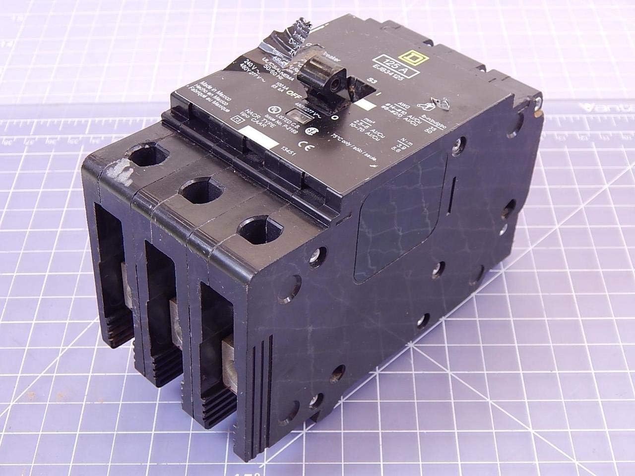 SCHNEIDER ELECTRIC EJB34125 Miniature Circuit Breaker 480Y/277-Volt 125-Amp Electrical Box