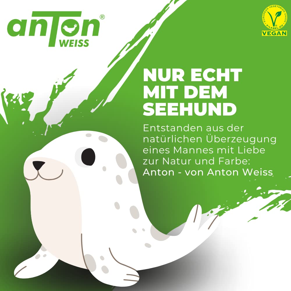 Anton Weiss® Qualitäts Wand/Deckenfarbe weiss | 5L | geruchsfrei & atmungsaktiv | 40m² | Mineralfarbe matt | höchste Deckkraft | beugt Schimmel vor | für alle Wohnräume und Allergiker | Vegan