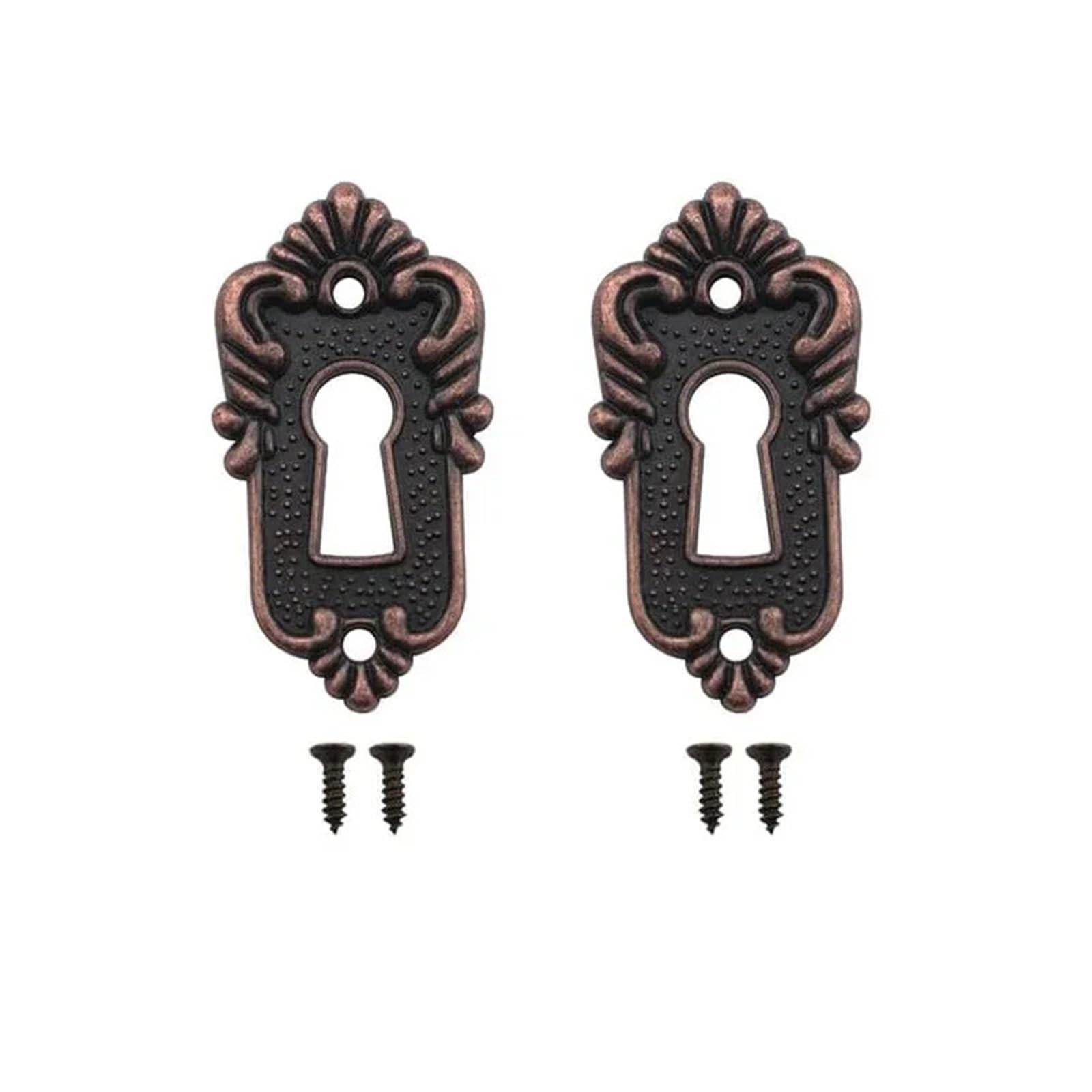 Usohjz One Color 2Pc Vintage Keyhole Cover Drawer Key Escutcheon Corner Stick Classic Decorative Code Lock Plate For Furniture Cabinet